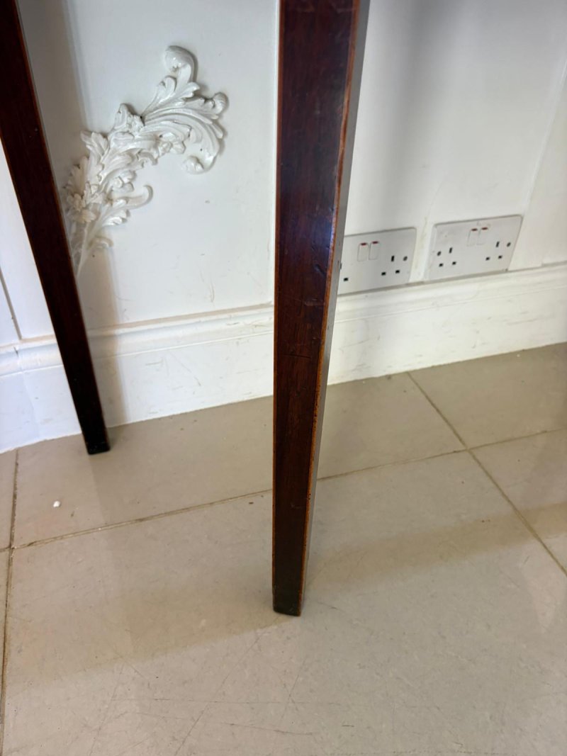 Antique George III Quality Mahogany Inlaid Demi Lune Shaped Card/Console Table - Image 13